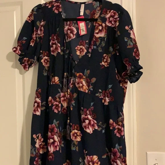 Xhileration navy blue floral dress - Picture 1 of 5